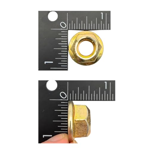 7/16"-14 Grade G All-Metal Flange Top Lock Nuts (20 Pack) – Heavy Duty Yellow Zinc Coarse Thread Locking Fasteners, High Temperature & Vibration Resistant Steel All-Metal Flange Top Lock Nut – 20 Pack