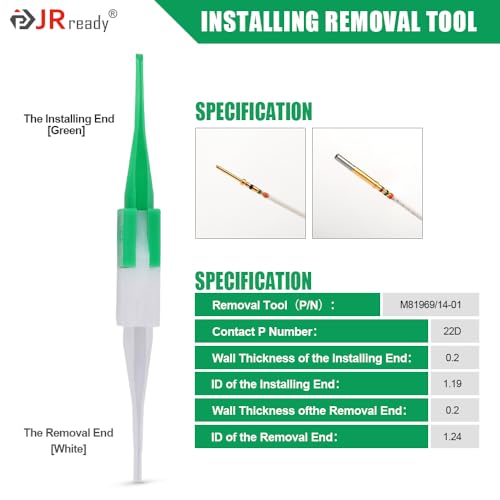 JRready 25Pcs M81969 14 01 22D Solid Barrel Installing Removal Tool for servicing electrical connectors in Electrical Wiring Interconnect Systems (25pcs) M81969/14-01