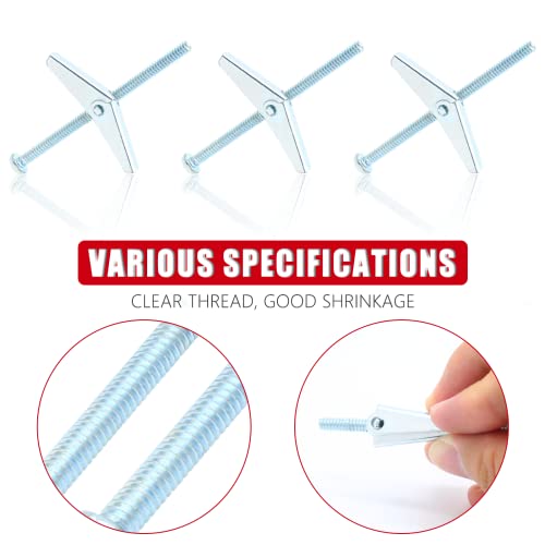 60 Pcs 1/8 x 2 Inch Metal Toggle Bolts 1/8" 60
