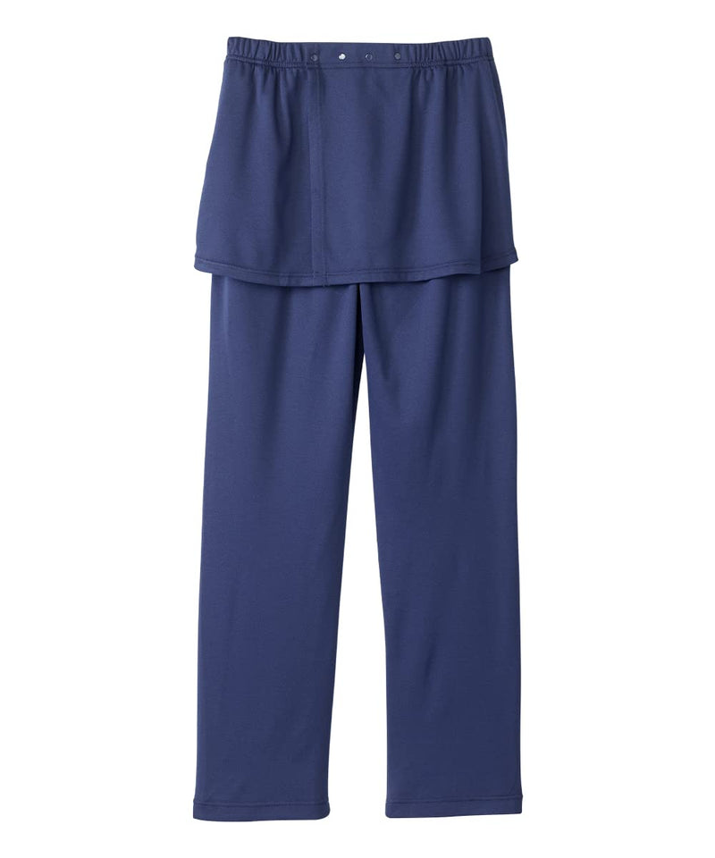 Silverts Women’s Adaptive Clothing Open Back Pants, Assisted Dressing Knit Bottoms for Elderly, Nursing Home & Rehab Wear Large Ink Blue