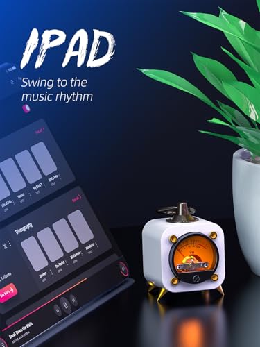 Wireless Audio Retro Analog VU Meter Sound Level Indicator DB Panel Display, VU Warm Back Light Audio Level Amp, Music Sync and Pickup Rhythm Ambient Lights - FVU1-W FVU01-S