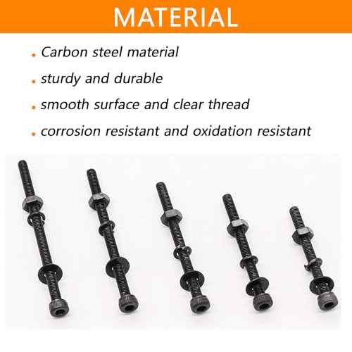461Pcs M3 Socket Head Screws Metric Screws Bolts Washers Nuts Kit M3 x 30mm, 35mm, 40mm, 45mm, 50mm