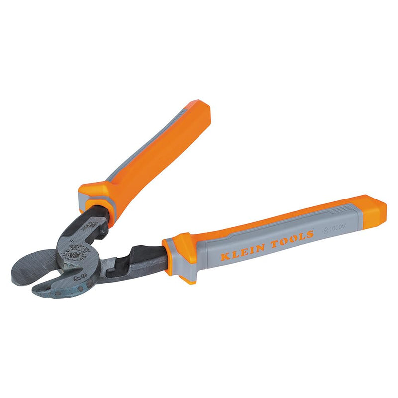 Klein Tools 63225RINS Insulated High-Leverage Precision Cable Cutter, Made in USA, for Aluminum, Copper and Communications Cable, 9-Inch
