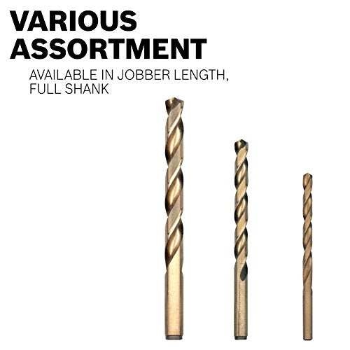 BOSCH CO2146 1-Piece 19/64 in. x 4-3/8 in. Cobalt Metal Drill Bit for Drilling Applications in Light-Gauge Metal, High-Carbon Steel, Aluminum and Ally Steel, Cast Iron, Stainless Steel, Titanium 19/64" x 4-3/8"