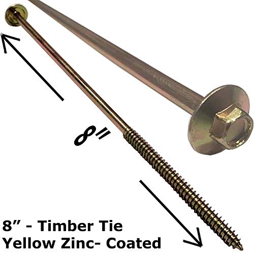 BRAUNY BOY - #12 x 8”- Extra Long Structural Lag Heavy Duty Construction Wood Screw – Yellow Zinc Corrosion Resistant Coating Exterior Timber, Landscape - Easy HEX Head Drive – Flange Head 8 in (20) 20