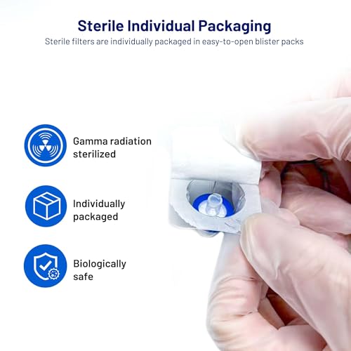 PES Syringe Filters, 13mm, 0.22um, Sterile, Individually Packed, 10 Pack 0.22um, 13mm