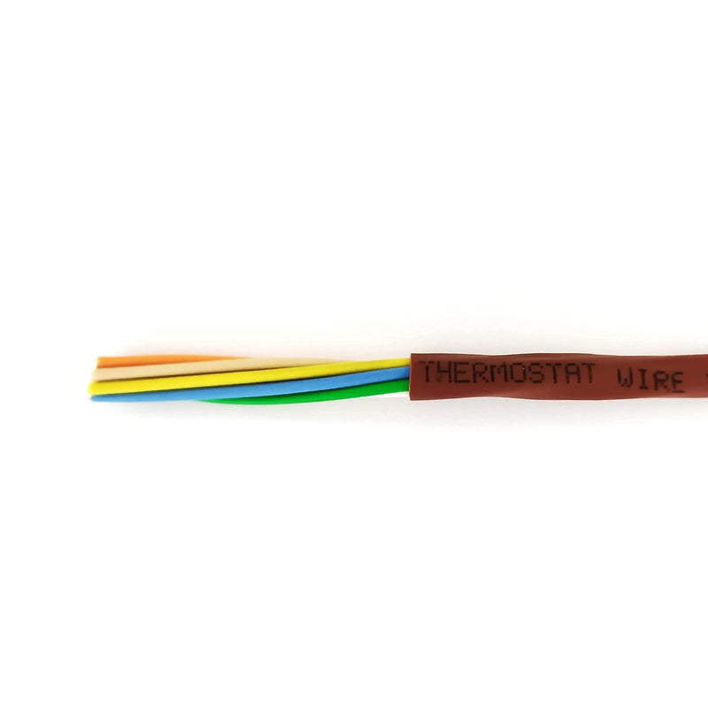 Thermostat Wire - Solid Copper 18 Gauge - CL2 - Power Circuit Cable (18/2Brown, 100ft) 18/2Brown