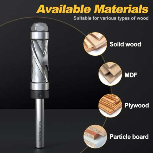 Pattern Flush Trim Router Bit, 1/4" Shank Top & Bottom Bearing Top & Bottom Bearing | 1/4"S*1/2"CD*1"CL