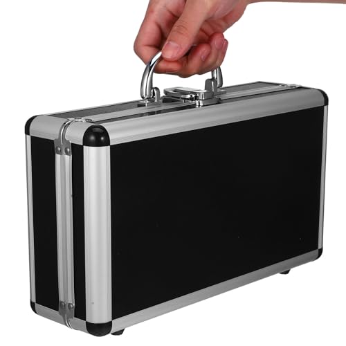 DOITOOL Aluminum Alloy Tool Box Portable Lockable Carrying Suitcase Multi-Purpose Storage Box with Handle Large Capacity Organizer for Hardware Accessories Home Office Travel Workshop Black