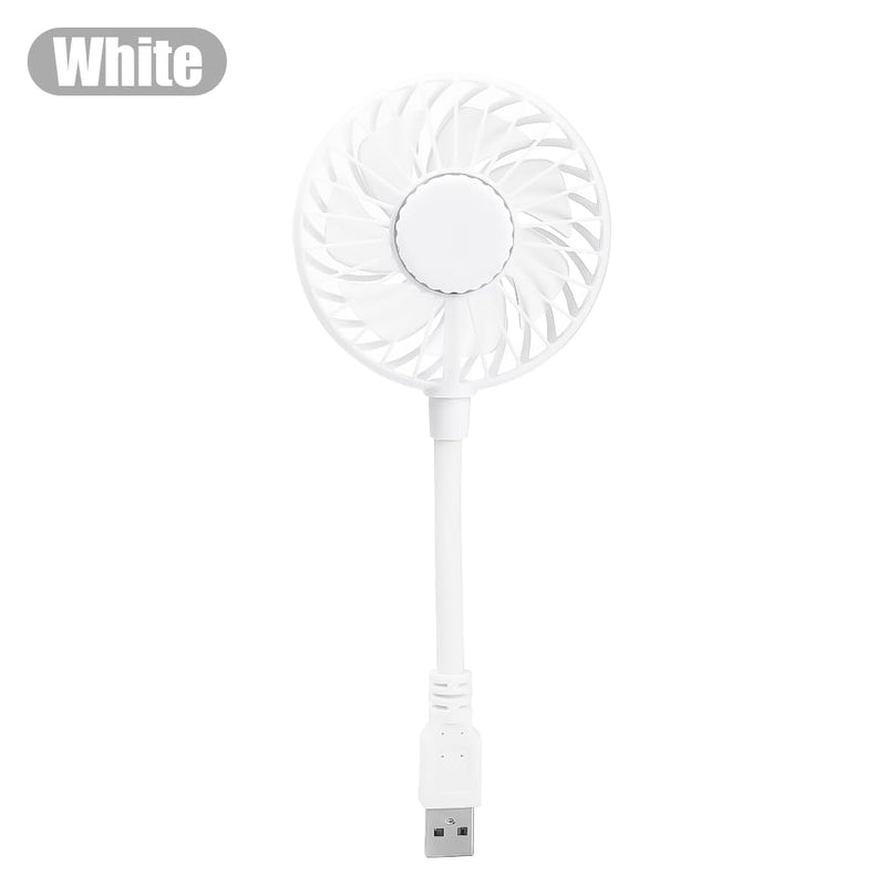 USB Fan Mini Portable Fans 360°Rotation Office Travel Pocket Fan (White) White