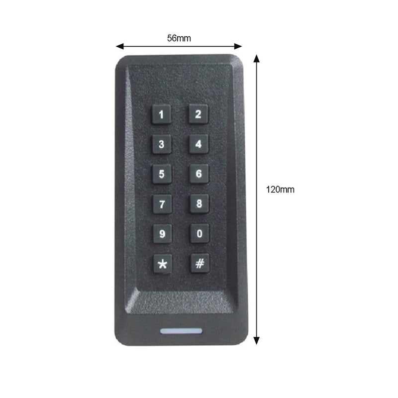 RFID Card Fob Door Access Control Keypad Reader 125KHz Wiegand 26/34 Bit Black Color Slim Keypad