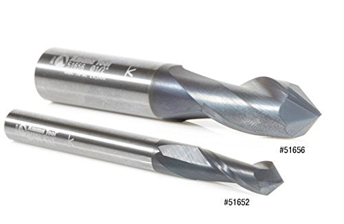 Amana Tool CNC ‘V’ Spiral Drills Router Bit, 90 Degree End Mill, AlTiN Coating, 51692, 4-Flute x 1/4 Dia x 1/8 x 1/4 Shank x 2-1/2 Inch Long 1/4 D x 3/4 CH x 1/4 SHK