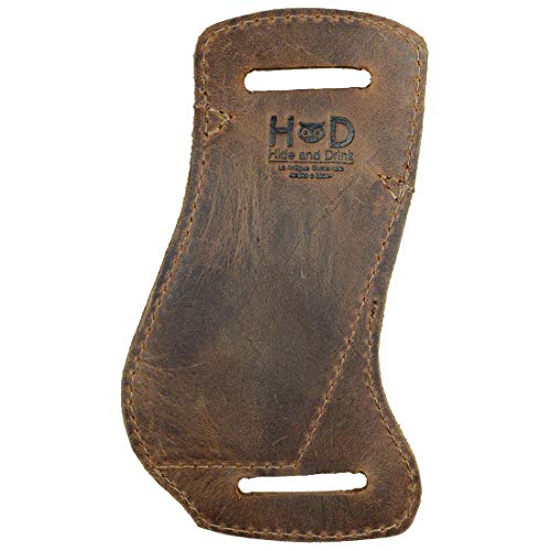 Hide & Drink, Horizontal Holster Compatible with Swiss Champ Victorinox Army Knife, Tool Case for Belt, Full Grain Leather, Handmade, Bourbon Brown