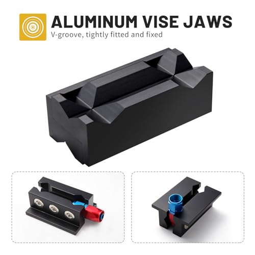 4" Aluminum Vise Jaw Pad AN Fittings Vise jaw, Bench Vise Jaw Pads Professional multi-purpose vise jaw protector of any metal desktop vise black. (One pair, Black, Aluminum)