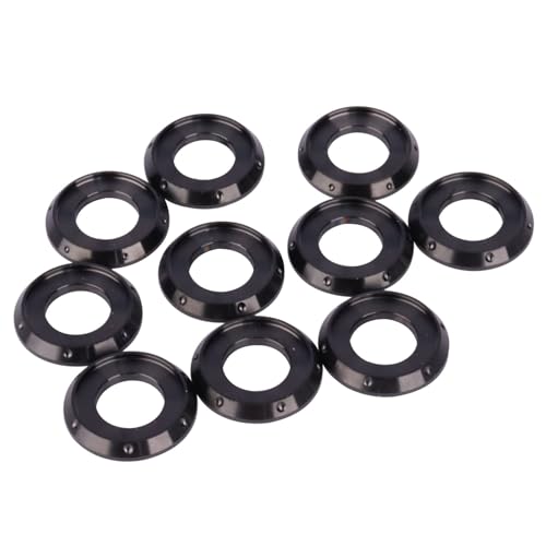 10Pcs Titanium Flange Washer M5 M6 M8 M10 Spacer Washer for Motorcycle Car (Black, M10) Black