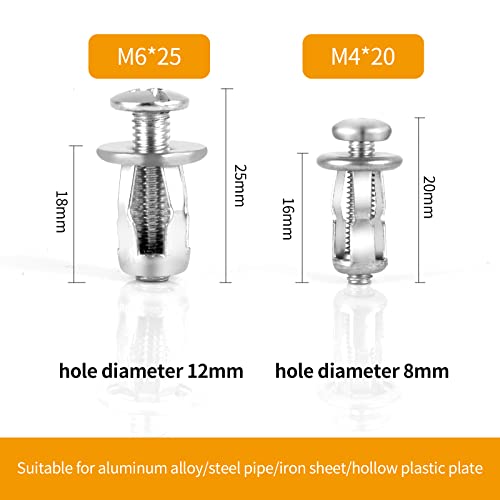10 Pieces Metal Cavity Fixing Door Anchor for 0-5mm Door - Extra Short Hollow Wall Anchors for Aluminium Cladding, Steel Pipe, Iron Sheet, Plastic Sheet (12 * 18MM) 0.24 * 1 Inches (Pack of 2) 12*18MM (Pack of 2)