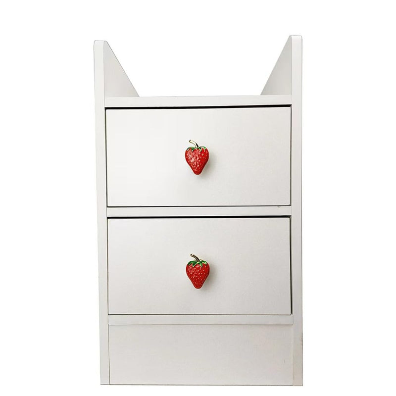10 Pcs Fruit Strawberry Shape Metal knobs Cabinet Drawer Knob Pull Handle, Furniture Decorative Wardrobe Closet Cupboard Dresser Handles (Red) Red 10