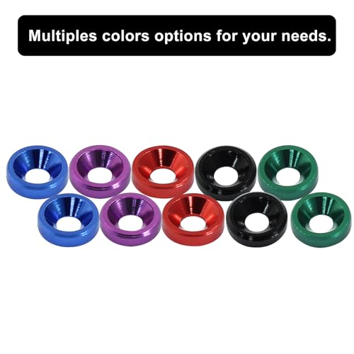 Murtenze M3 Finishing Countersunk Washers, Blue, 60Pcs