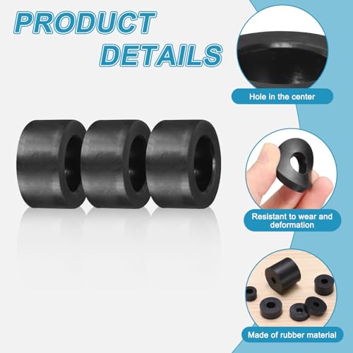 uxcell 60 Pcs Rubber Spacers 30mm OD x 18mm ID x 15mm Height Round Anti Vibration Spacer Rubber Bushing Grommets