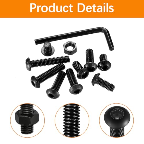 439PCS Metric Bolt and Nut Assortment Kit - M3 M4 M5 Machine Screws with Lock & Flat Washers, Grade 10.9 Alloy Steel Hex Socket Button Head Silver Screw Set for Hardware, 3D Printer, and DIY Projects Black Size: 439Pcs