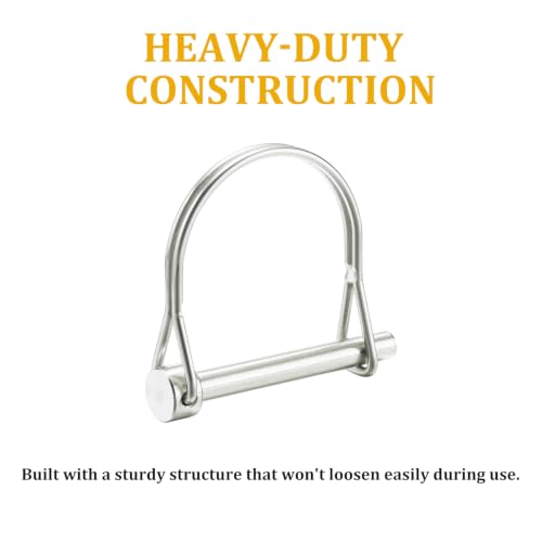 Pack of 4 Trailer Coupler Pin, Wire Lock Pin, 316 Stainless Steel Hardware Pin 3/16 " (4.8 mm) Diameter, 1.97" (50 mm) Length, Heavy Duty Safety Coupler Pin 3/16" x 1.97"
