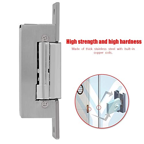 12V Adjustable Narrow-Type Electric Strike Door Lock Double Unlock Mode Access Control Lock Intelligent Cathode Lock Safety Intelligent Lock NO Fail Security