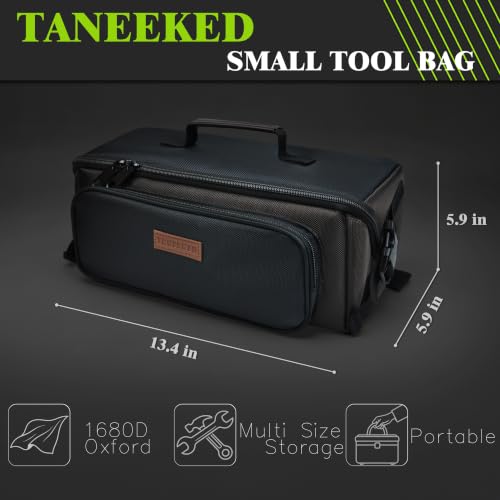 Small Tool Bags/Pouches for Men, 13-Inch.Electrician/HVAC Tool Pouches Bag with Compartments.