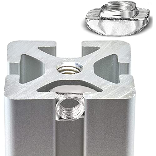 100 Pcs 4040 Series M8 T Slot Nut Hammer Head Fastener, Nickel Plated Carbon Steel Nut for Aluminum Profile