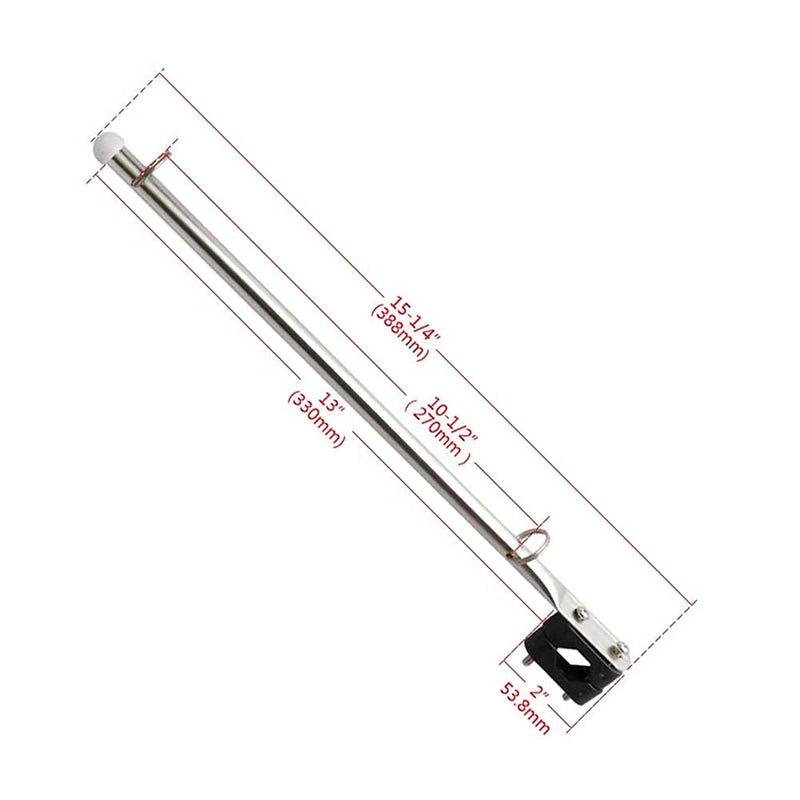 2 PCS Stainless Steel Rail Mount Boat Pulpit Staff, boat yacht marine flag pole(7/8" - 1")