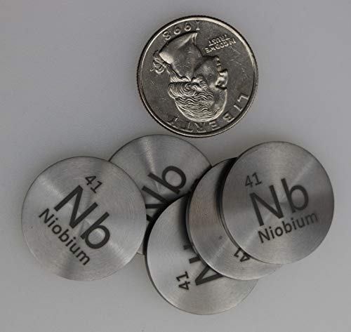 Niobium (Nb) 24.26mm Metal Disc 99.95% Pure for Collection or Experiments