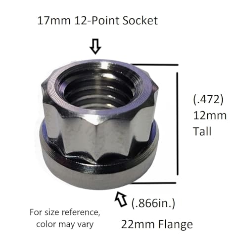 Titanium Flange Nuts, Lightweight Corrosion Resistant Fasteners for Automotive & Industrial Use (Burnt Blue, M12x1.25) Burnt Blue