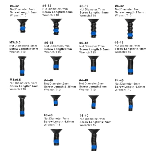 Red Dot Screw Kit 42 Pcs Includes M3, #4-40, #6-32, #6-40, #6-48