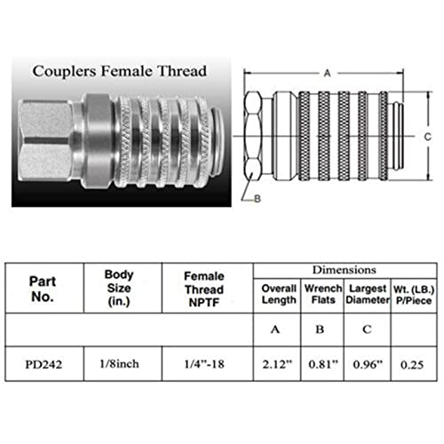 PD242 Series PD Steel Test Port and Diagnostic Equipment Quick Coupler