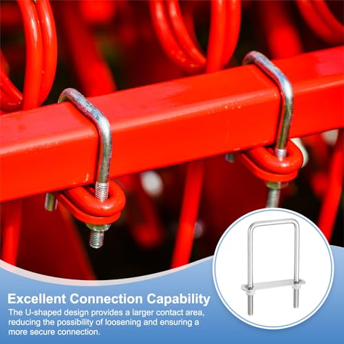 uxcell 2 Set M10 2-3/4 Inch Inner Wide Square U Bolts, 5-7/8 Inch Length 304 Stainless Steel U-Bolts with Flange Hexagon Nuts, Frame Plates for Trailer, Automotive, (70mm W x 150mm L) 70mm W x 150mm L