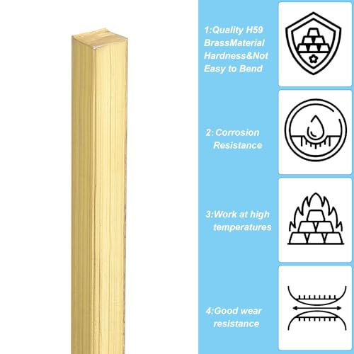 PATIKIL 13/64 x 13/64 x 40" H59 Brass Square Bar, Solid Flat Mill Stock for Crafting Maintenance Electrical Architectural Decoration, Brass 13/64 x 13/64" 1