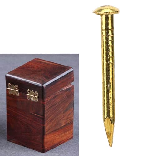 HEEPDD 100Pcs Brass Escutcheon Tacks, 22mm Length Round Head Brad Nails 22mm Length Thicker