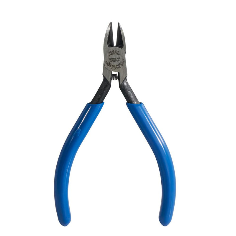 Klein Tools D257-4C Pliers, Diagonal Cutting Midget Electronics Pliers with Short Jaws and Beveled Cutting Edges, 4-Inch Spring Loaded