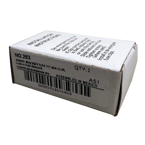 Pack of (2) Cooper Bussmann NO 263 Number-263 Non Rejection Pair Cartridge Fuse Reducers
