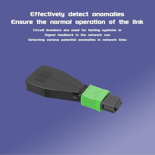 MPO/APC 12 Core Female Fiber Loopback Adapter,Singlemode(5 Pack) 5-pack Singlemode MPO 12core