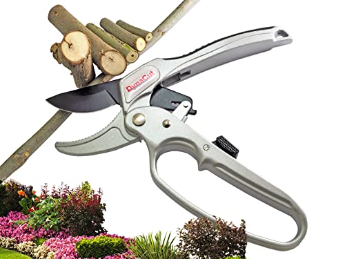 Ratcheting Pruning Shears Gardening Heavy Duty 8'', Professional Ratchet Pruning Scissors Cutter Anvil Clippers - Tree Trimmers Up To 20mm Cutting Capacity, Soft Non-Slip Grip Reduce Hand Fatigue