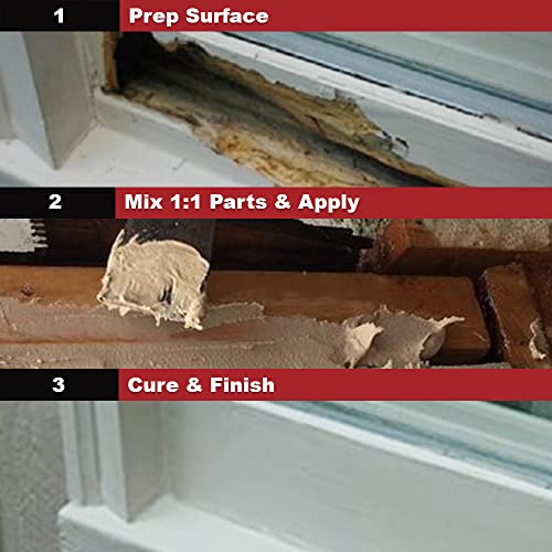 PC Products Wood Repair Epoxy Paste and Wood Hardener Kit, PC-Woody 6 oz and PC-Rot Terminator 3.5 oz, Tan, 6 oz Woody & 3.5 oz Rot Terminator Kit (03060)