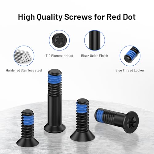 Red Dot Screw Kit Includes M4 and #6-32 Types with Blue Thread Locker
