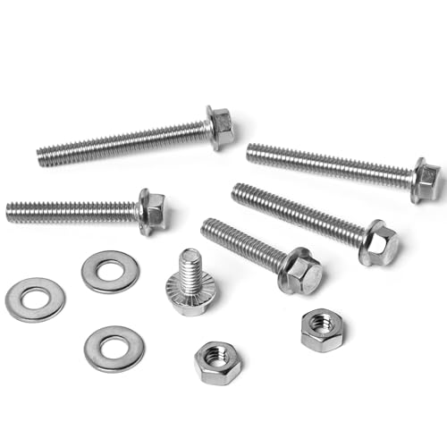 1/4-20 Flange Hex Bolts Screws Hex Nuts Flat Washers Kit, Stainless Steel 304, Fully Threaded Hex Bolt 1/4-20 x 1/2" 3/4" 1" 1-1/4" 1-1/2" 1-3/4" 2" Length