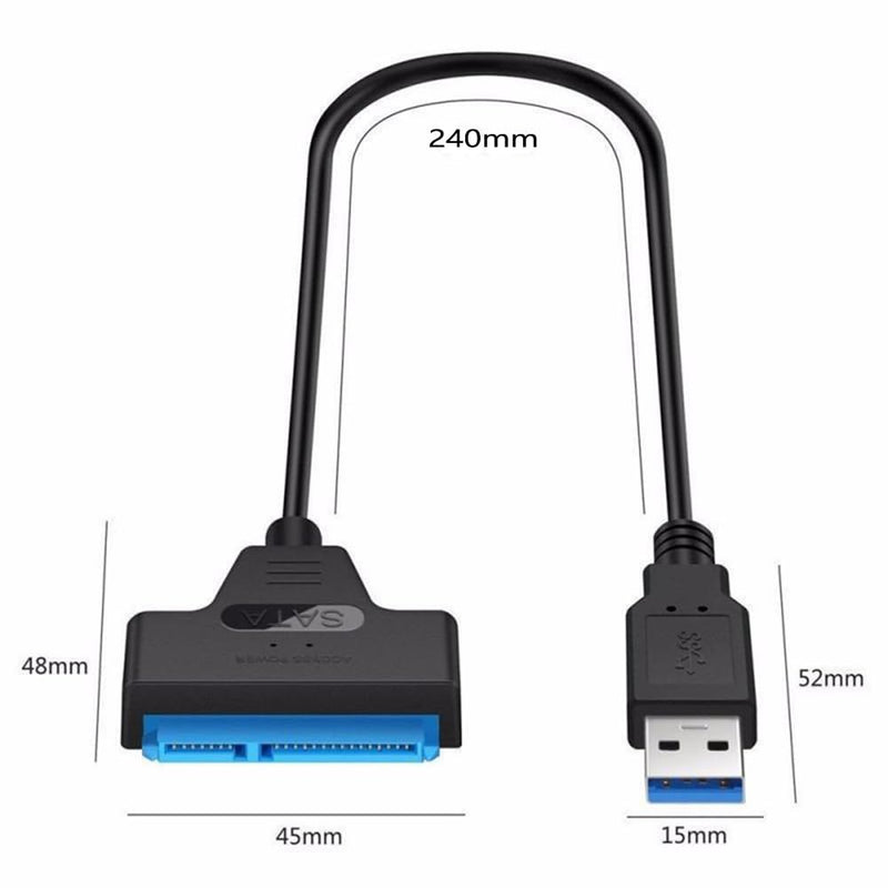 SATA to USB 3.0 Cable, USB to SATA III Hard Drive Adapter for 2.5 Inch SSD & HDD Data Transfer, Support UASP