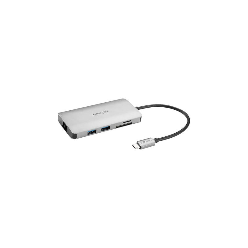 Kensington UH1400P 8-in-1 USB-C Hub with 85W Pass Through Charging Power Delivery, 4K 60Hz HDMI, Ethernet, MicroSD Card, 3 USB-A 3.2 for M1 /M2 Macbook Pro Air, HP, Lenovo, iPad Pro, Silver (K33820WW) USB-C Ultra Portable Dock 4K 60Hz USB C Hub