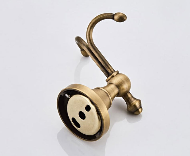 Vintage Style Wall Mounted Towel Hooks Antique Brass Bathroom Robe Coat Hanger with Brushed Double Hooks,2PACK 2PACK