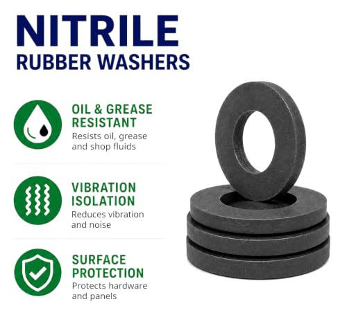 5/16" ID x 9/16" OD x 1/16" Nitrile Rubber Flat Washers for ATV Motorcycle Repair, Fairings, Battery Trays & Vibration Isolation (25) 25