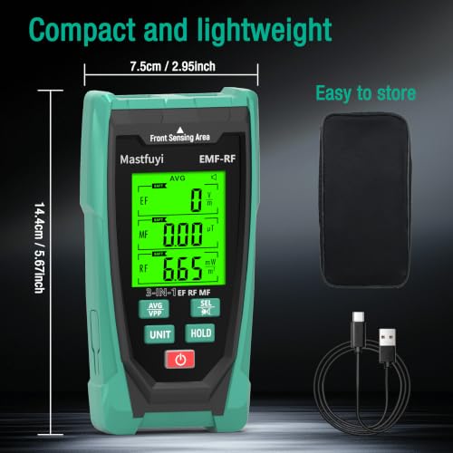 3‑in‑1 EMF Detector, Rechargeable EF MF RF Radiation Meter