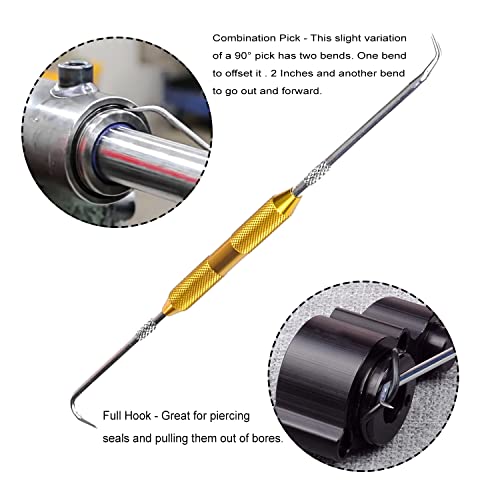 Hydraulic Seal Installation Tool Set, Hydraulic Cylinder Seal Twistor Kit with Two-Sided Seal Pick, UCup Twistor Cylinder Rod Seal Packing Install Kit (6pcs)