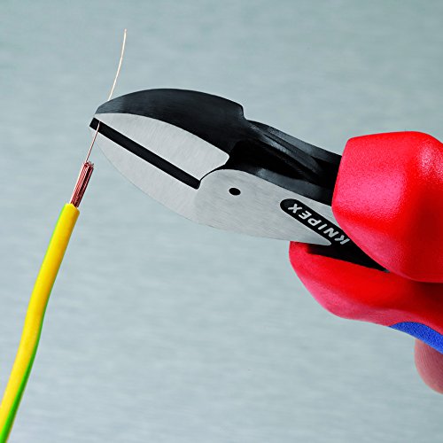 Knipex Tools 73 02 160 SB X-Cut Compact Box Joint Diagonal Cutter with Comfort Grip Handle, Red/Blue